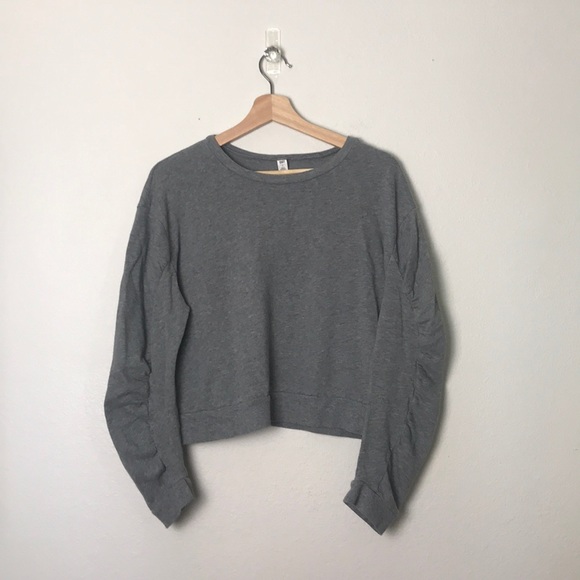BP. Nordstrom Gray Ruffle Long Sleeve Pullover SM - Picture 2 of 8
